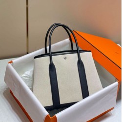 Migliore Repliche Hermes Garden Party 36cm Borsa Toile e Nero Economiche Outlet Online