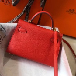 Migliore Repliche Hermes Kelly Mini II Borsa Rouge Casaque Epsom Economiche Outlet Online