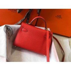 Migliore Repliche Hermes Kelly Mini II Borsa Rouge Casaque Epsom Economiche Outlet Online