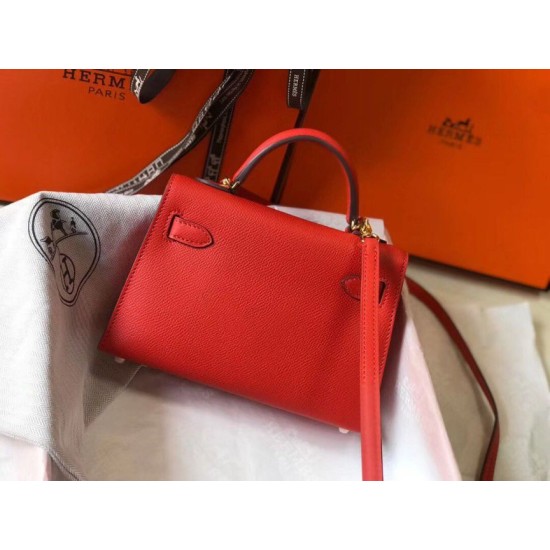 Migliore Repliche Hermes Kelly Mini II Borsa Rouge Casaque Epsom Economiche Outlet Online