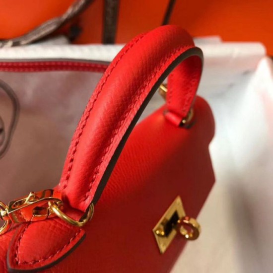 Migliore Repliche Hermes Kelly Mini II Borsa Rouge Casaque Epsom Economiche Outlet Online