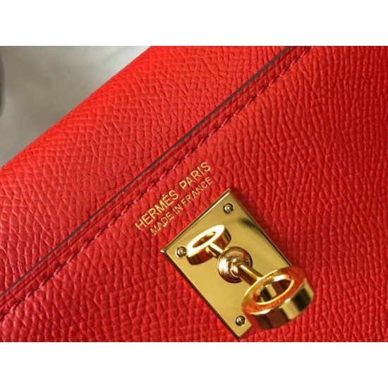 Migliore Repliche Hermes Kelly Mini II Borsa Rouge Casaque Epsom Economiche Outlet Online