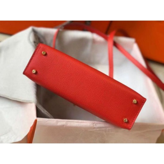 Migliore Repliche Hermes Kelly Mini II Borsa Rouge Casaque Epsom Economiche Outlet Online