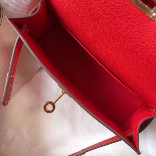 Migliore Repliche Hermes Kelly Mini II Borsa Rouge Casaque Epsom Economiche Outlet Online