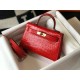 Perfette Qualità Repliche Hermes Kelly Mini II Borsa Rosso Embossed Crocodile Imitazione
