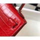 Perfette Qualità Repliche Hermes Kelly Mini II Borsa Rosso Embossed Crocodile Imitazione