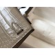 Replica perfetta Hermes Kelly Mini II Borsa Taupe Embossed Crocodile Imitazione Outlet Online