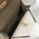Replica perfetta Hermes Kelly Mini II Borsa Taupe Embossed Crocodile Imitazione Outlet Online