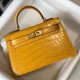 Migliore Repliche Hermes Kelly Mini II Borsa Yellow Embossed Crocodile Economiche Outlet Online