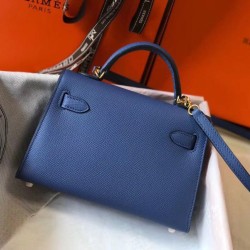 Migliore Repliche Hermes Kelly Mini II Borsa Blue Agate Epsom Economiche Outlet Online
