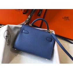 Migliore Repliche Hermes Kelly Mini II Borsa Blue Agate Epsom Economiche Outlet Online
