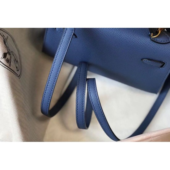 Migliore Repliche Hermes Kelly Mini II Borsa Blue Agate Epsom Economiche Outlet Online