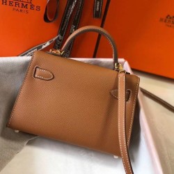 Migliore Repliche Hermes Kelly Mini II Borsa Gold Epsom Economiche Outlet Online