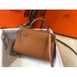 Migliore Repliche Hermes Kelly Mini II Borsa Gold Epsom Economiche Outlet Online