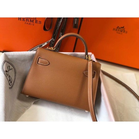Migliore Repliche Hermes Kelly Mini II Borsa Gold Epsom Economiche Outlet Online