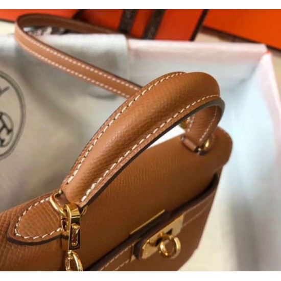 Migliore Repliche Hermes Kelly Mini II Borsa Gold Epsom Economiche Outlet Online
