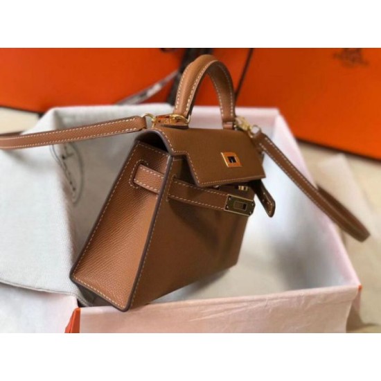 Migliore Repliche Hermes Kelly Mini II Borsa Gold Epsom Economiche Outlet Online