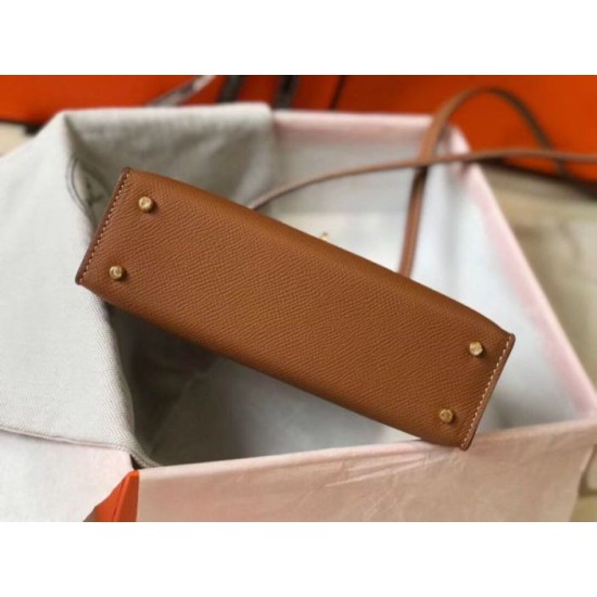 Migliore Repliche Hermes Kelly Mini II Borsa Gold Epsom Economiche Outlet Online