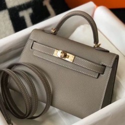 Miglior Falso Hermes Kelly Mini II Borsa Gris Asphalt Epsom Economiche Premium