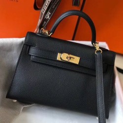 Migliore Repliche Hermes Kelly Mini II Borsa Nero Epsom Economiche Outlet Online
