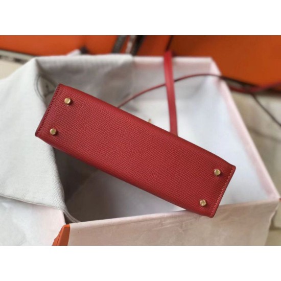 Miglior Falso Hermes Kelly Mini II Borsa Rouge Vif Epsom Economiche Premium