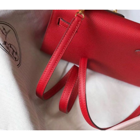 Miglior Falso Hermes Kelly Mini II Borsa Rouge Vif Epsom Economiche Premium