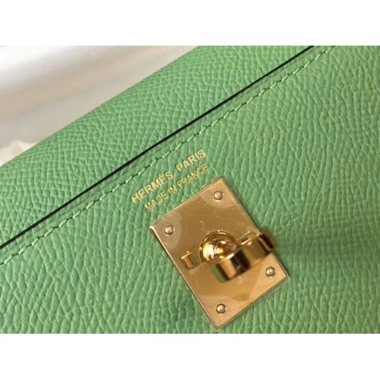 Repliche Hermes Kelly Mini II Borsa Vert Criquet Epsom Imitazioni Premium Replica perfetta Hermes Kelly Mini II Borsa Vert Criquet Epsom Imitazione Outlet Online