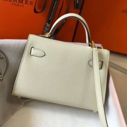 Miglior Falso Hermes Kelly Mini II Borsa Bianco Epsom Economiche Premium