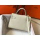 Miglior Falso Hermes Kelly Mini II Borsa Bianco Epsom Economiche Premium