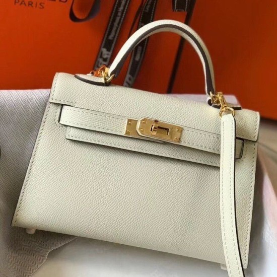 Miglior Falso Hermes Kelly Mini II Borsa Bianco Epsom Economiche Premium