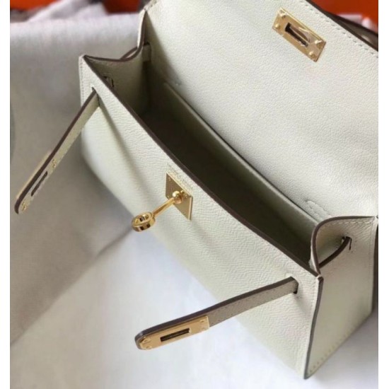 Miglior Falso Hermes Kelly Mini II Borsa Bianco Epsom Economiche Premium