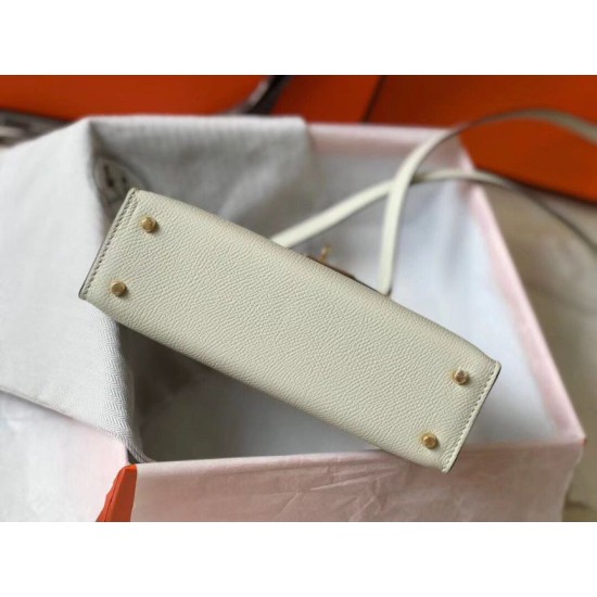 Miglior Falso Hermes Kelly Mini II Borsa Bianco Epsom Economiche Premium