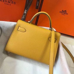 Miglior Falso Borsa Hermes Kelly Mini II gialla Epsom Economiche Premium