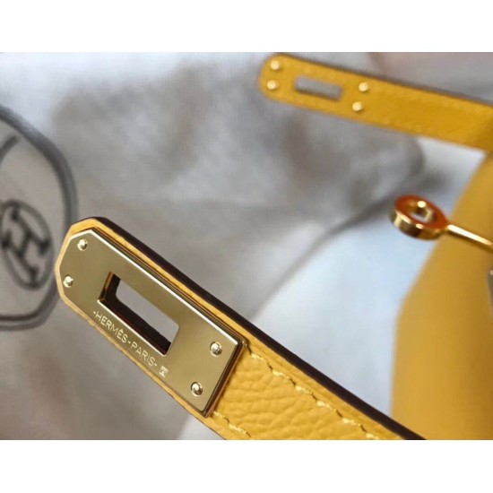 Borsa Hermes Kelly Mini II gialla Epsom Replica originale di alta qualità Miglior Falso Borsa Hermes Kelly Mini II gialla Epsom Economiche Premium
