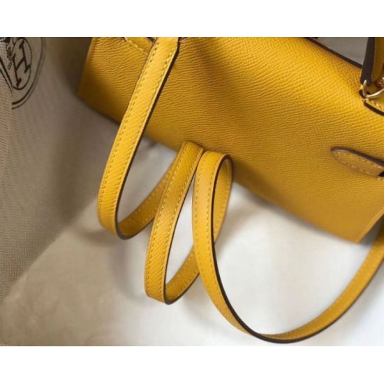 Borsa Hermes Kelly Mini II gialla Epsom Replica originale di alta qualità Miglior Falso Borsa Hermes Kelly Mini II gialla Epsom Economiche Premium