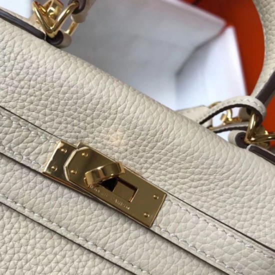 Miglior Falso Borsa Hermes Mini Kelly 20cm Craie Clemence Economiche Premium