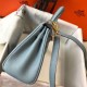 Miglior Falso Borsa Hermes Mini Kelly 20cm blu Lin Clemence Economiche Premium