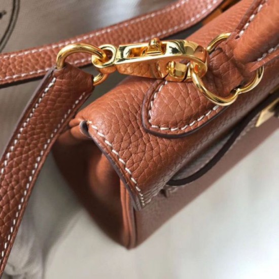 Migliore Replica Borsa Hermes Mini Kelly 20cm marrone Clemence Imitazioni Outlet Italia Perfette Qualità Repliche Borsa Hermes Mini Kelly 20cm marrone Clemence Imitazione