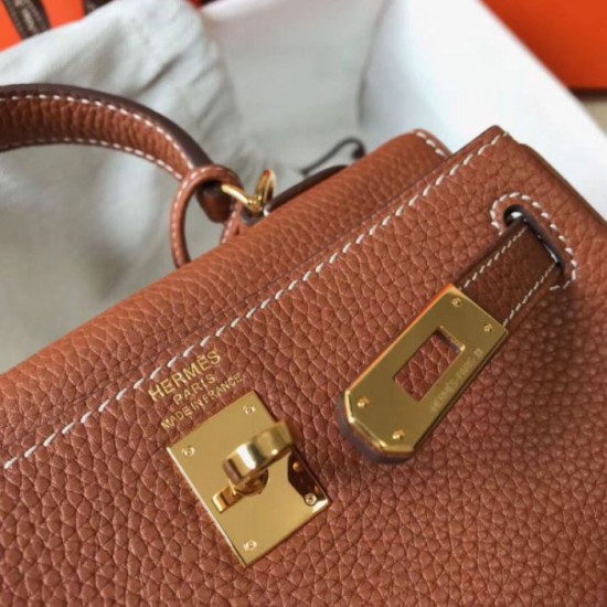 Migliore Replica Borsa Hermes Mini Kelly 20cm marrone Clemence Imitazioni Outlet Italia Perfette Qualità Repliche Borsa Hermes Mini Kelly 20cm marrone Clemence Imitazione