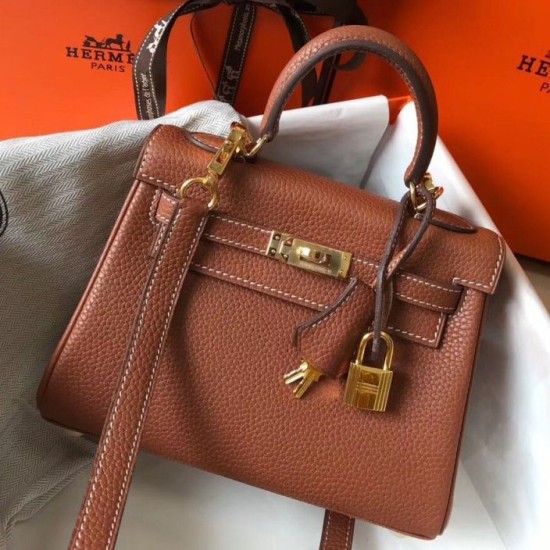 Migliore Replica Borsa Hermes Mini Kelly 20cm marrone Clemence Imitazioni Outlet Italia Perfette Qualità Repliche Borsa Hermes Mini Kelly 20cm marrone Clemence Imitazione