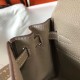 Replica perfetta Borsa Hermes Mini Kelly 20cm grigia Clemence Imitazione Outlet Online