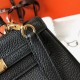 Migliore Repliche Borsa Hermes Mini Kelly 20cm nera Clemence Economiche Outlet Online