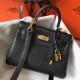 Migliore Repliche Borsa Hermes Mini Kelly 20cm nera Clemence Economiche Outlet Online
