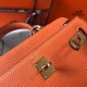 Migliore Repliche Hermes Mini Kelly 20cm Borsa Arancione Clemence Economiche Outlet Online