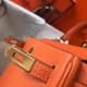 Migliore Repliche Hermes Mini Kelly 20cm Borsa Arancione Clemence Economiche Outlet Online