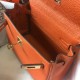Migliore Repliche Hermes Mini Kelly 20cm Borsa Arancione Clemence Economiche Outlet Online