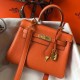 Migliore Repliche Hermes Mini Kelly 20cm Borsa Arancione Clemence Economiche Outlet Online