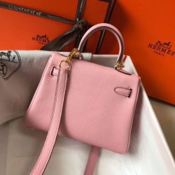 Migliore Repliche Hermes Mini Kelly 20cm Borsa Rosa Clemence Economiche Outlet Online