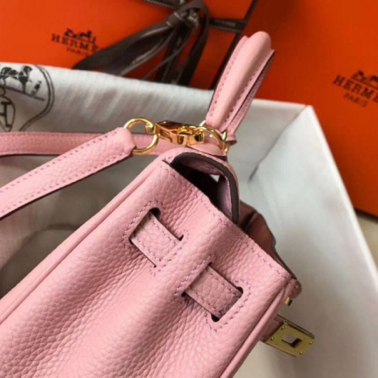 Hermes Mini Kelly 20cm Borsa Rosa Clemence Replica originale di alta qualità Migliore Repliche Hermes Mini Kelly 20cm Borsa Rosa Clemence Economiche Outlet Online