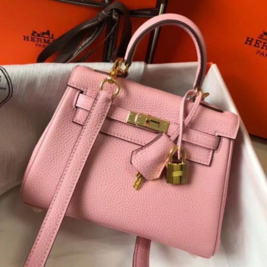 Hermes Mini Kelly 20cm Borsa Rosa Clemence Replica originale di alta qualità Migliore Repliche Hermes Mini Kelly 20cm Borsa Rosa Clemence Economiche Outlet Online
